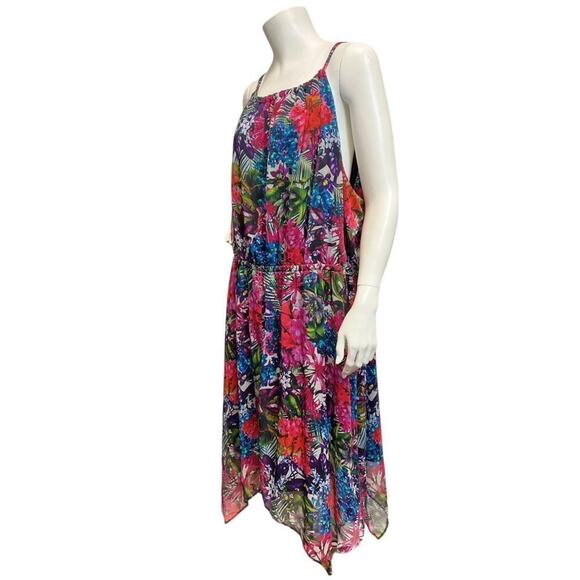 Lane Bryant Floral Gauze Sundress Sz 22/24 Spaghetti Strap Summer Dress - Picture 2 of 5